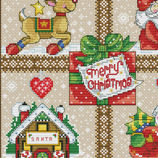 Christmas Sampler Cross Stitch Pattern, Christmas Ornaments Embroidery Tutorial, PDF Instant Download, Mini Cross Stitch, Needlepoint Chart