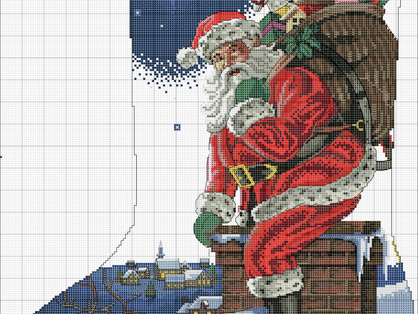 Christmas Eve Stocking PDF Counted cross stitch pattern Christmas Moose Digital cross stitch chart Christmas Eve PDF cross stitch pattern