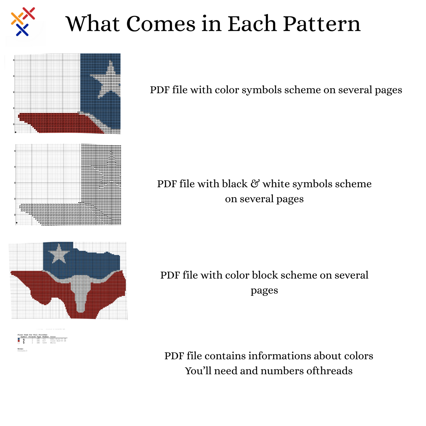 Texas Flag cross stitch PDF pattern | Texas Decor | Patriotic Embroidery