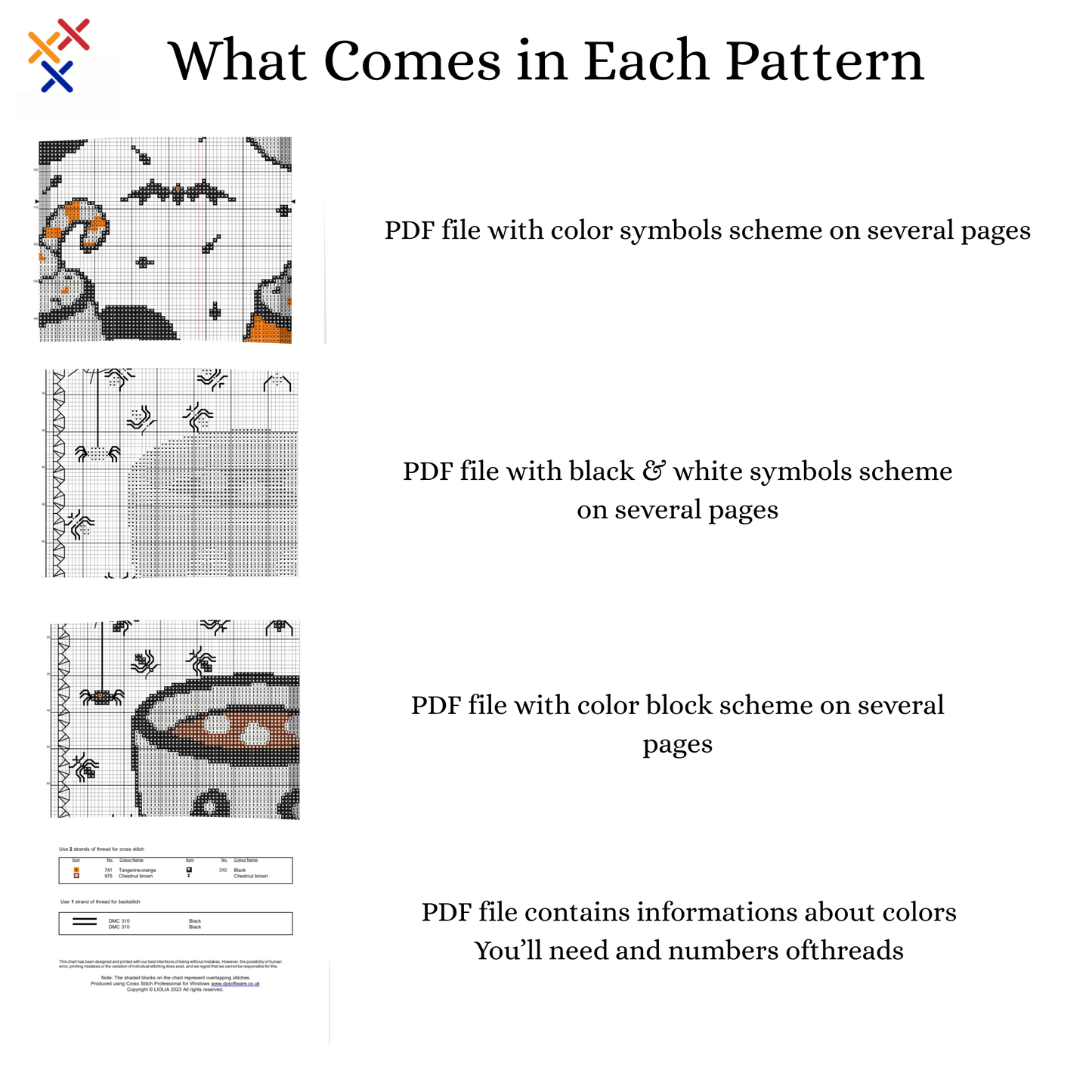 Spooky Cups Cross Stitch pattern | Halloween cross stitch | Instant Download PDF