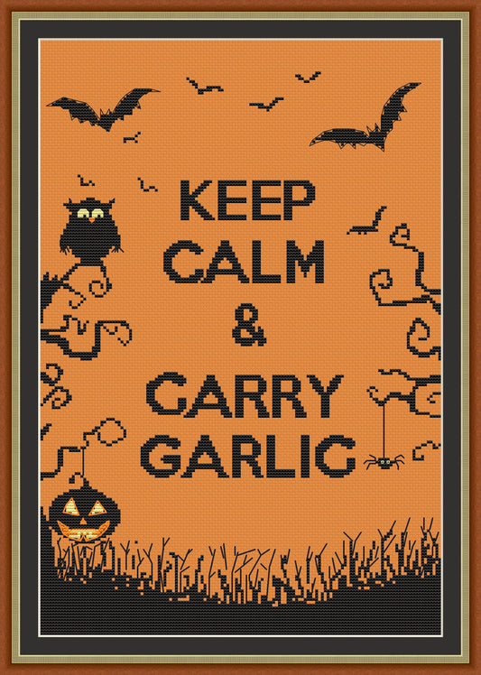 Funny Halloween Cross Stitch pattern | Halloween cross stitch | Instant Download PDF| Monochrome cross stitch