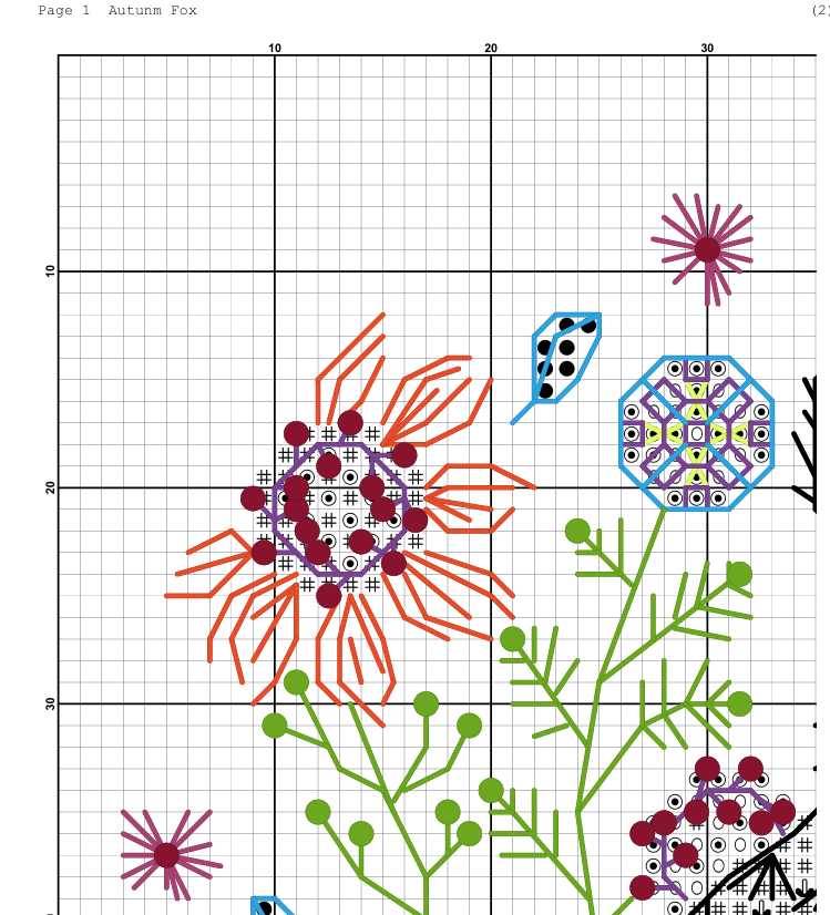 Autumn Fox Animal Counted Cross Stitch Pattern |Instant Download PDF