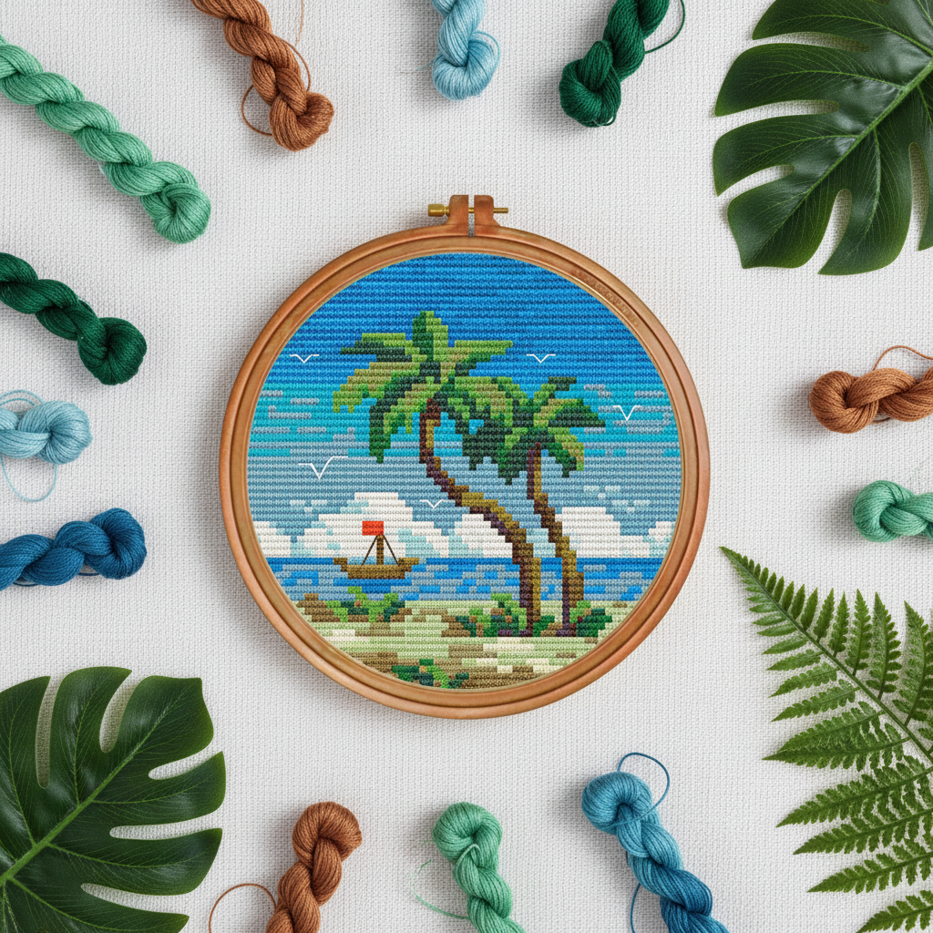 Tropical Escape — Cross Stitch Pattern 🌴