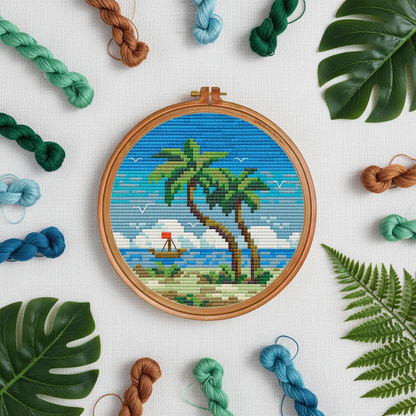 Tropical Escape — Cross Stitch Pattern 🌴