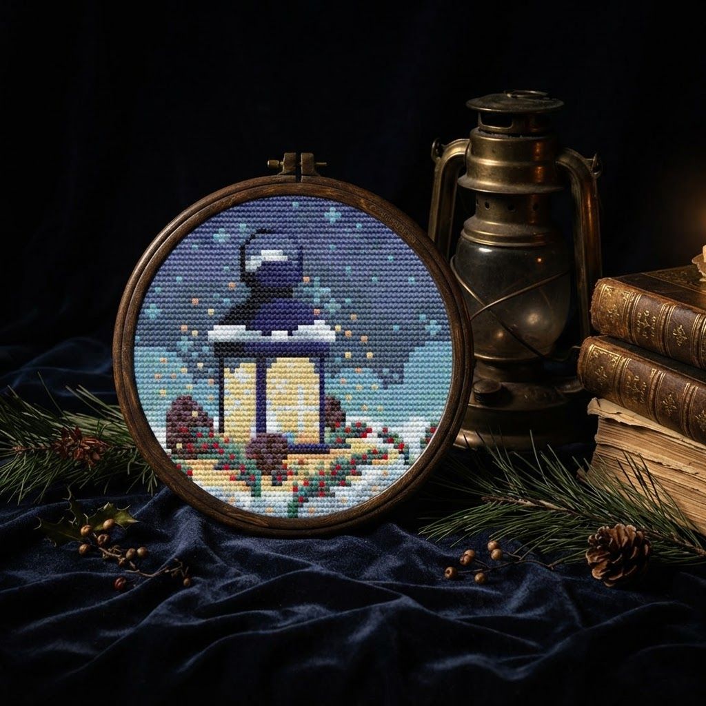 Holiday Glow Cross Stitch Pattern — PDF Instant Download