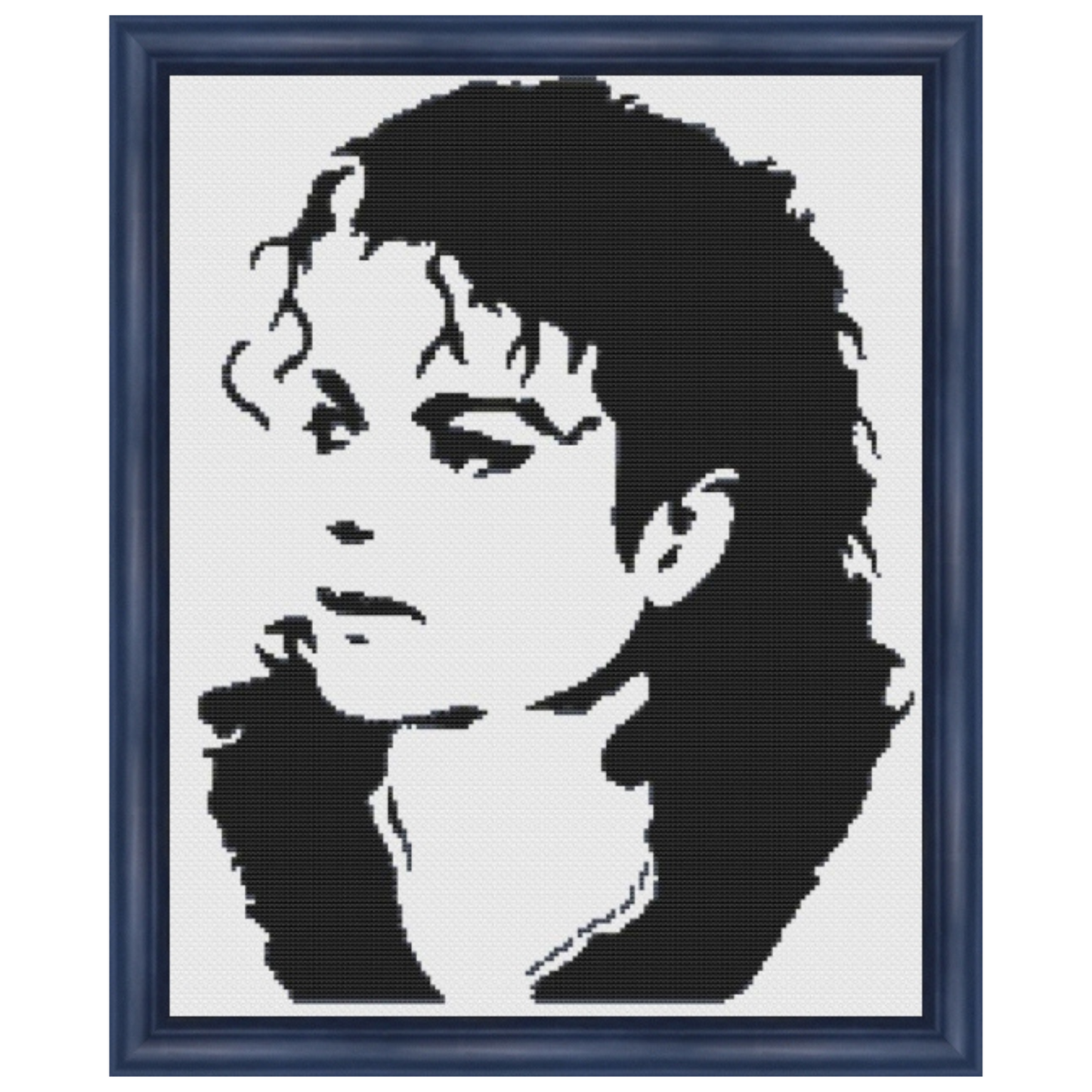 Michael Jackson Cross Stitch Pattern, Digital PDF Download, Monochrome Blackwork, Instant Download PDF