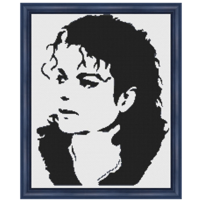 Michael Jackson Cross Stitch Pattern, Digital PDF Download, Monochrome Blackwork, Instant Download PDF