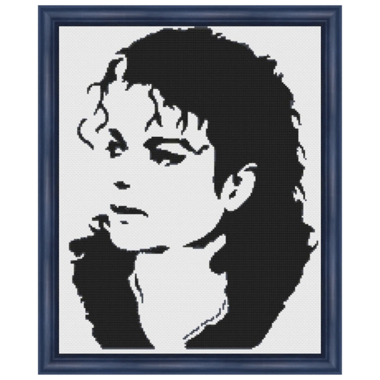 Michael Jackson Cross Stitch Pattern, Digital PDF Download, Monochrome Blackwork, Instant Download PDF