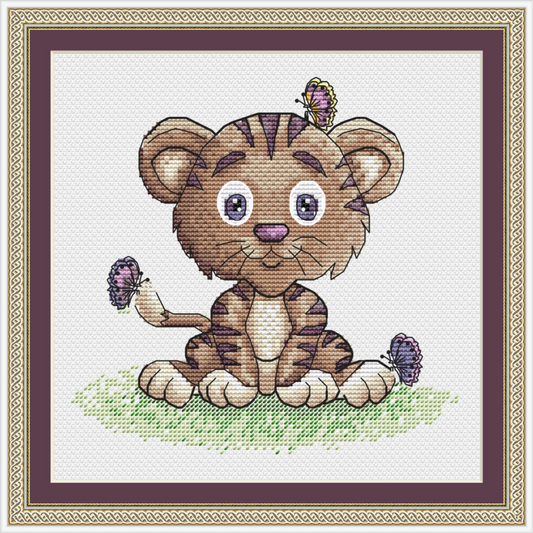 Baby Tiger Cross Stitch Pattern | Counted Cross Stitch | Cross Stitch Pattern PDF Downloadable Needlework Chart Digital Download