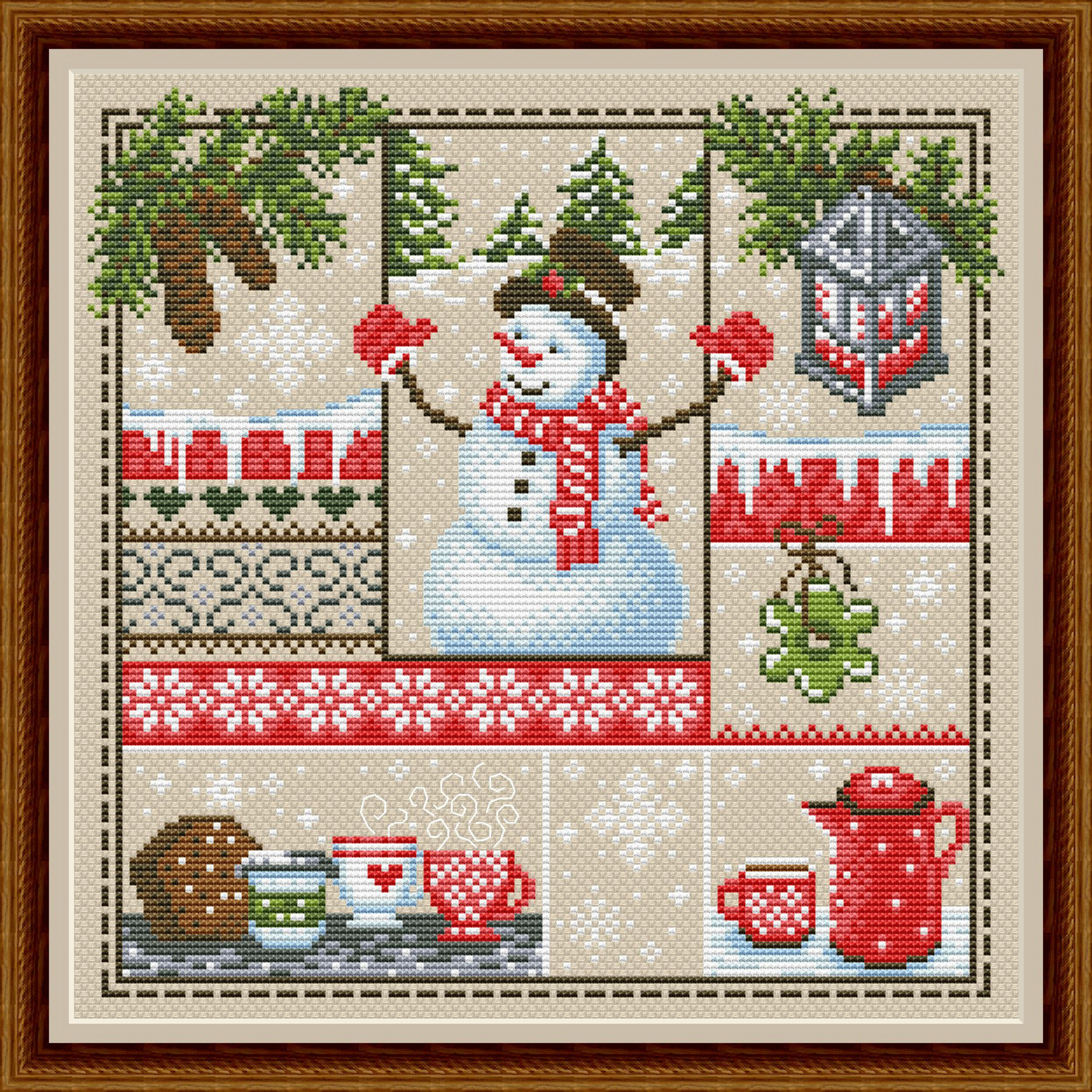Christmas cross stitch sampler, Winter primitive sampler, Christmas cross stitch, Christmas Sampler Cross Stitch Pattern, X Stitch Chart, Snowman Cross Stitch Embroidery