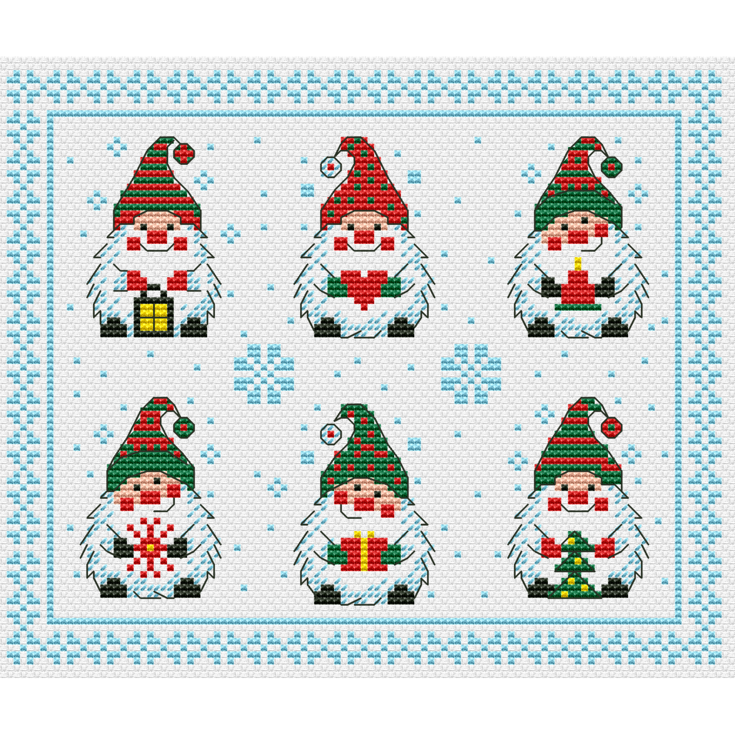 Christmas gnome, Cross stitch, Christmas cross stitch, Gnomes cross stitch, Modern cross stitch