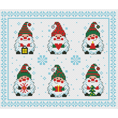 Christmas gnome, Cross stitch, Christmas cross stitch, Gnomes cross stitch, Modern cross stitch