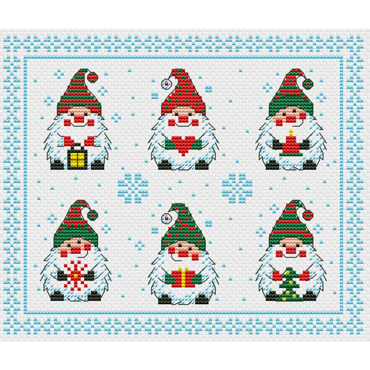 Christmas gnome, Cross stitch, Christmas cross stitch, Gnomes cross stitch, Modern cross stitch
