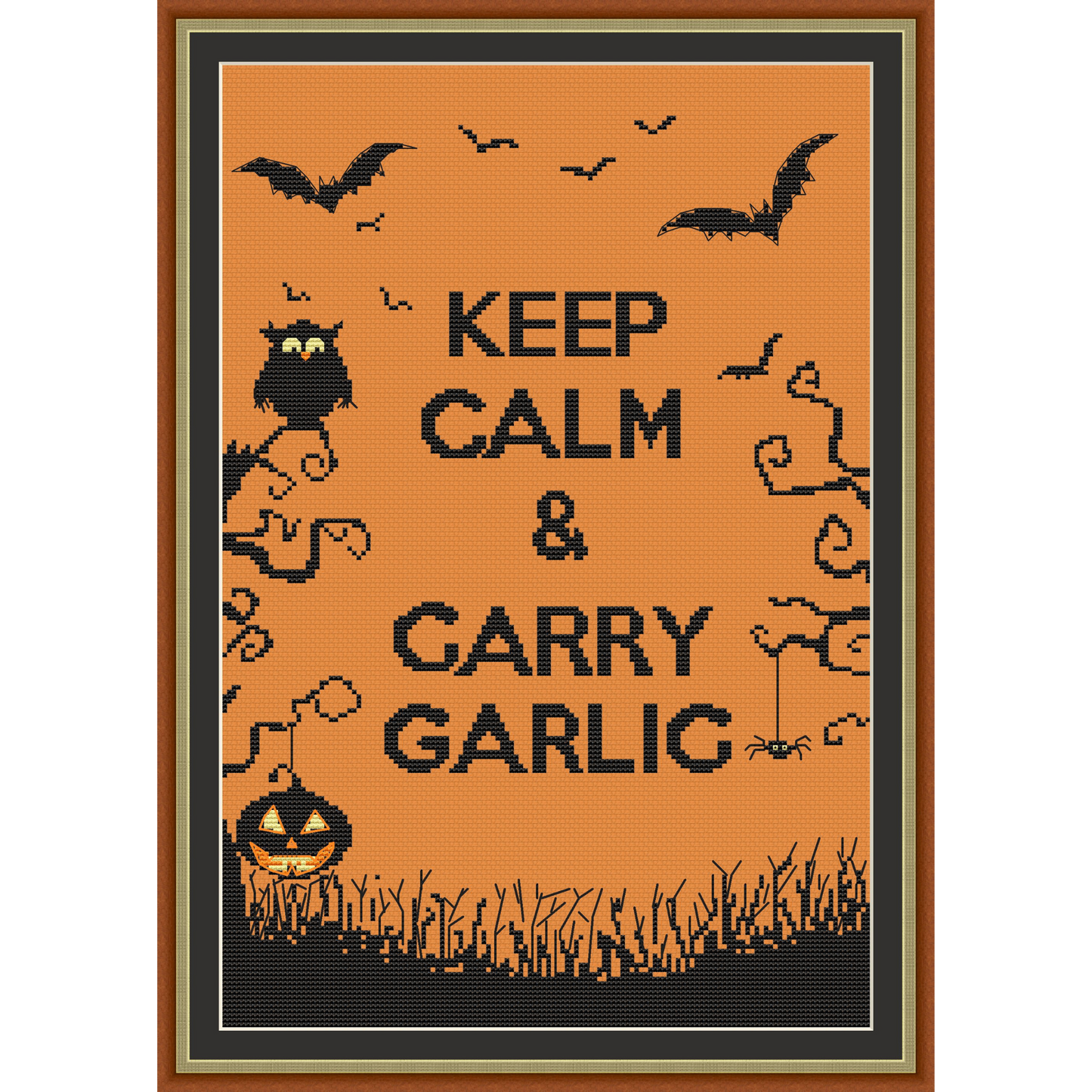 Funny Halloween Cross Stitch pattern | Halloween cross stitch | Instant Download PDF| Monochrome cross stitch