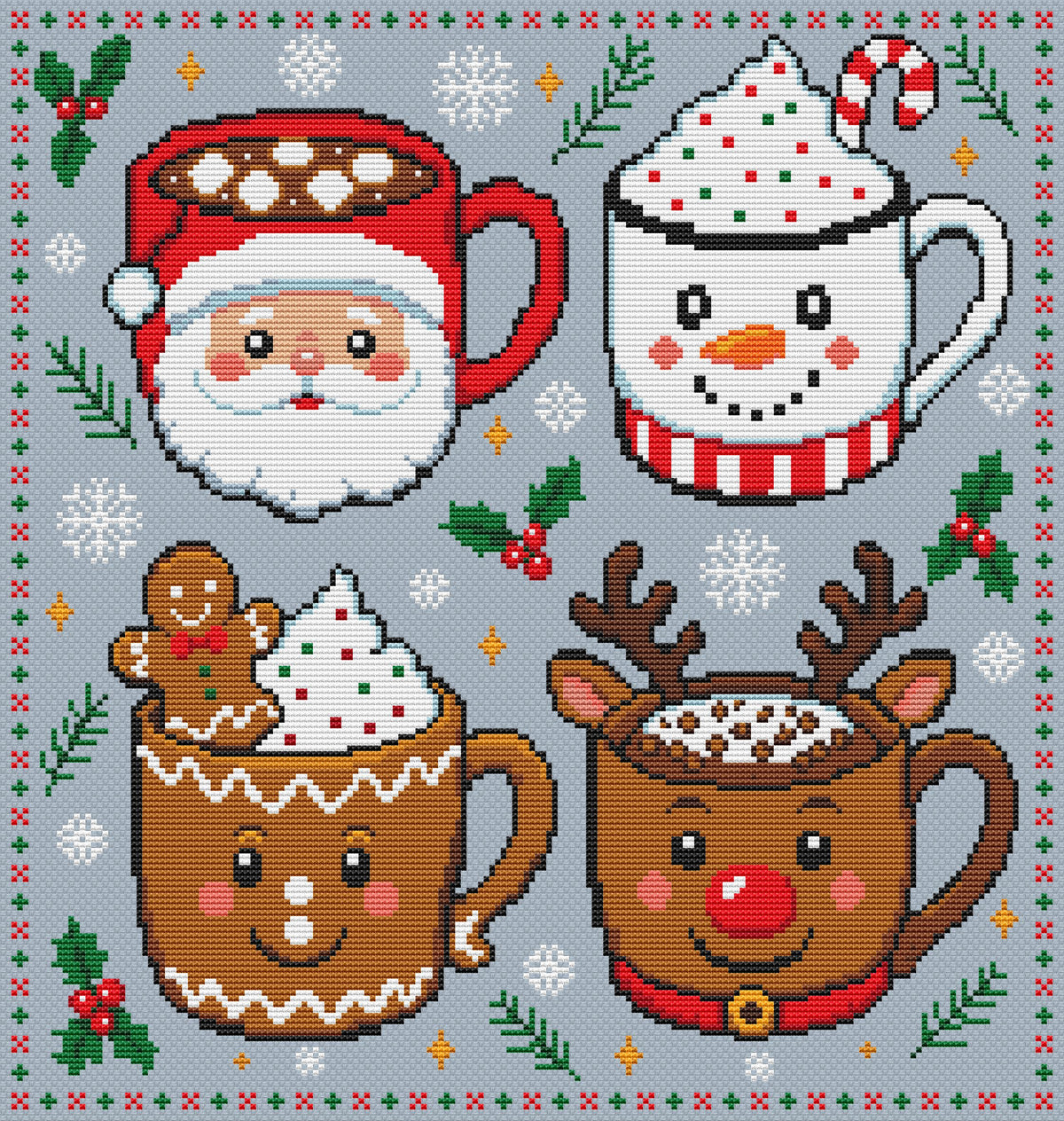 Christmas Sips Sampler – Cross Stitch Pattern PDF