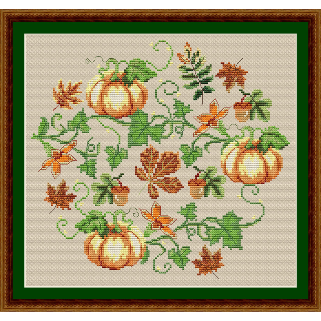 Fall cross stitch pattern, Halloween, Fall cross stitch PDF, Thanksgiving, Autumn Season Hand Embroidery. Modern counted cross stitch chart.