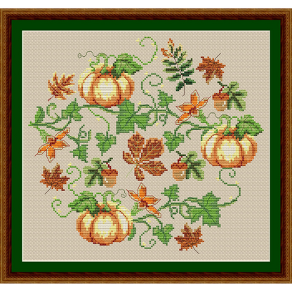 Fall cross stitch pattern, Halloween, Fall cross stitch PDF, Thanksgiving, Autumn Season Hand Embroidery. Modern counted cross stitch chart.