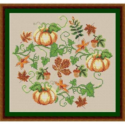 Fall cross stitch pattern, Halloween, Fall cross stitch PDF, Thanksgiving, Autumn Season Hand Embroidery. Modern counted cross stitch chart.