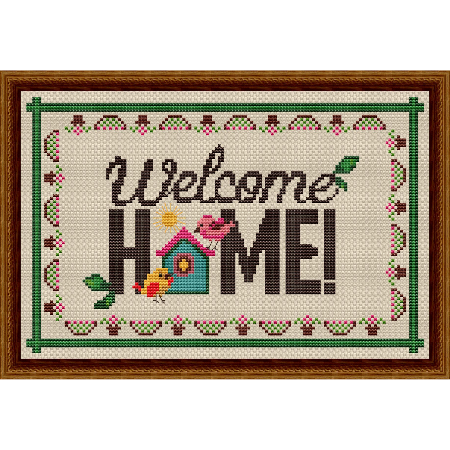 Welcome Home Cross Stitch PDF | Instant Download | Cute Counted Cross Stitch Chart