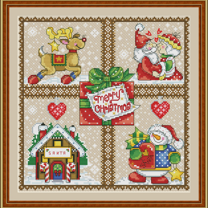 Christmas Sampler Cross Stitch Pattern, Christmas Ornaments Embroidery Tutorial, PDF Instant Download, Mini Cross Stitch, Needlepoint Chart