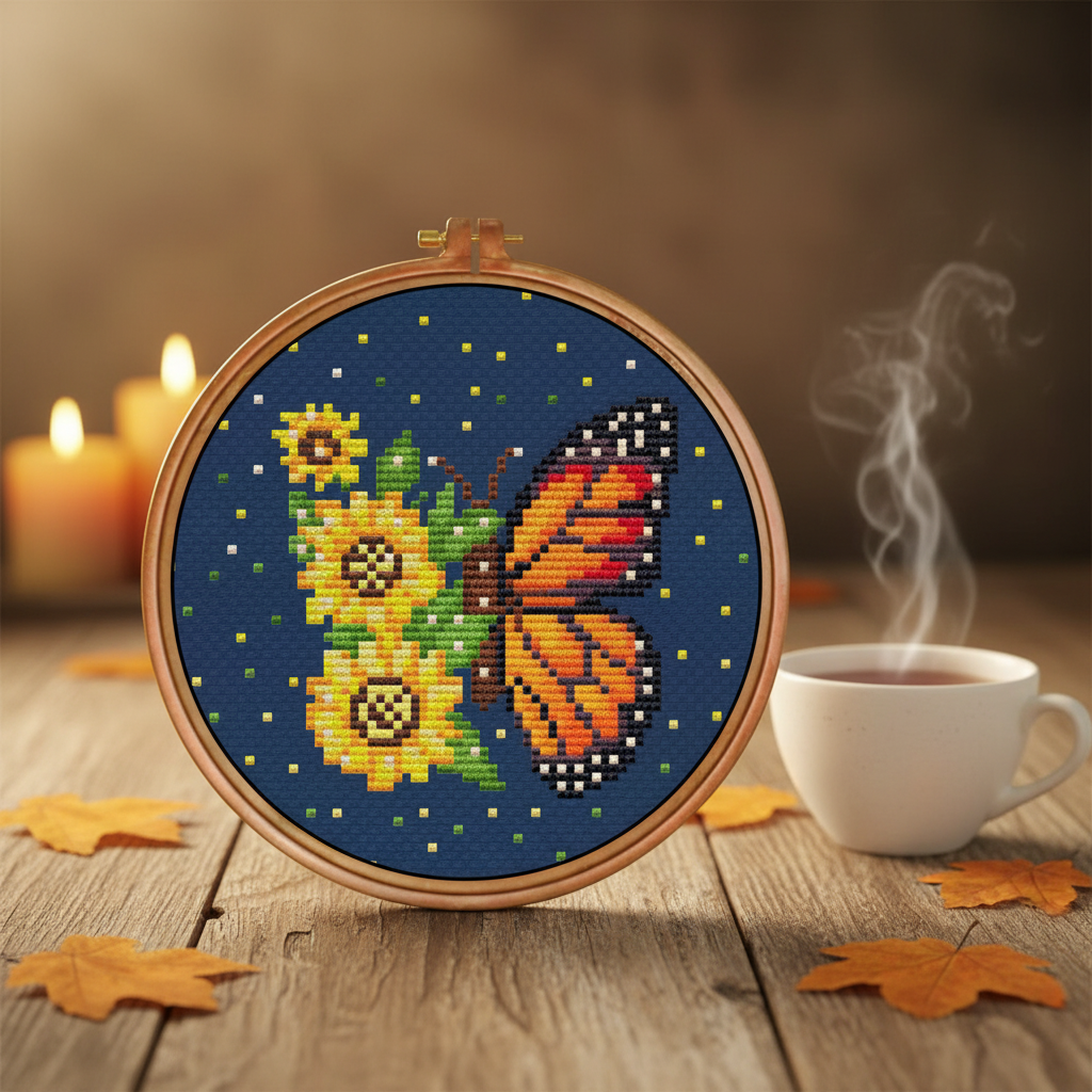 Monarch Night — Cross Stitch Pattern PDF