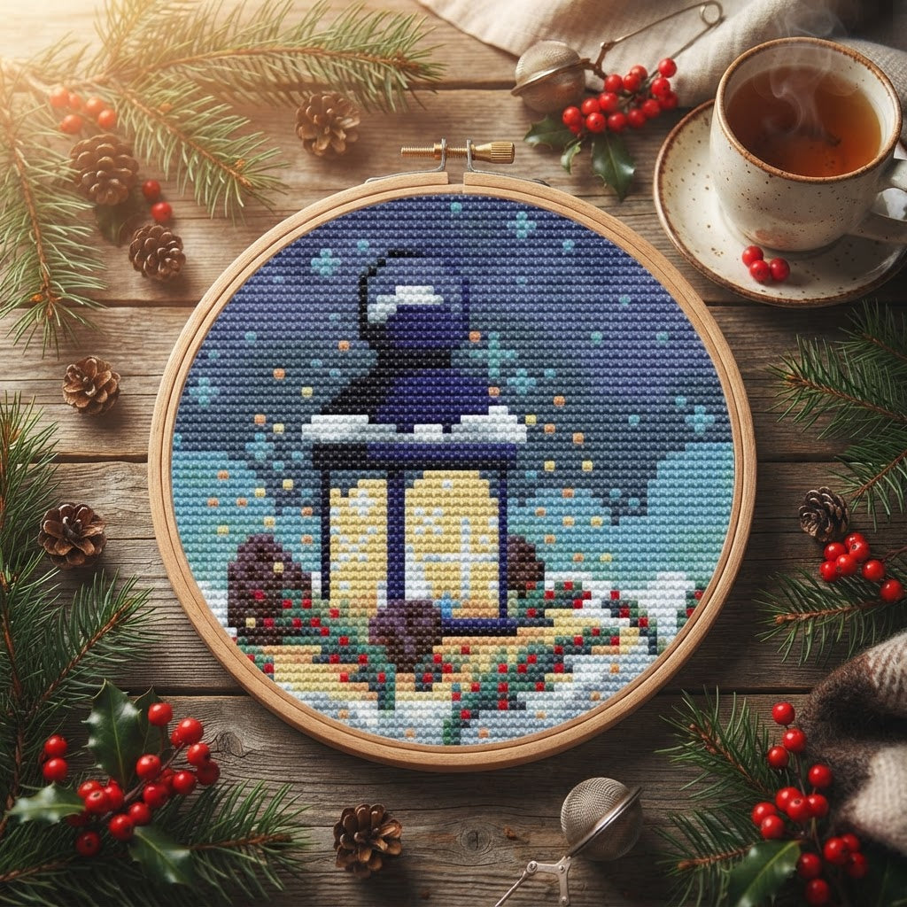 Holiday Glow Cross Stitch Pattern — PDF Instant Download