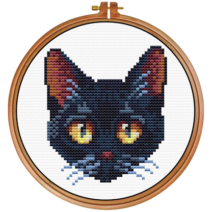Luna — Black Cat Cross Stitch Pattern