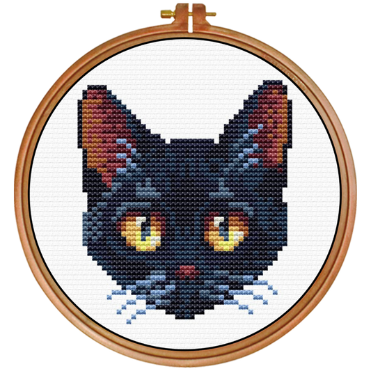 Luna — Black Cat Cross Stitch Pattern