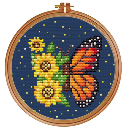 Monarch Night — Cross Stitch Pattern PDF