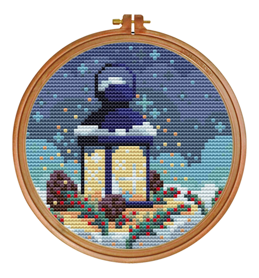 Holiday Glow Cross Stitch Pattern — PDF Instant Download