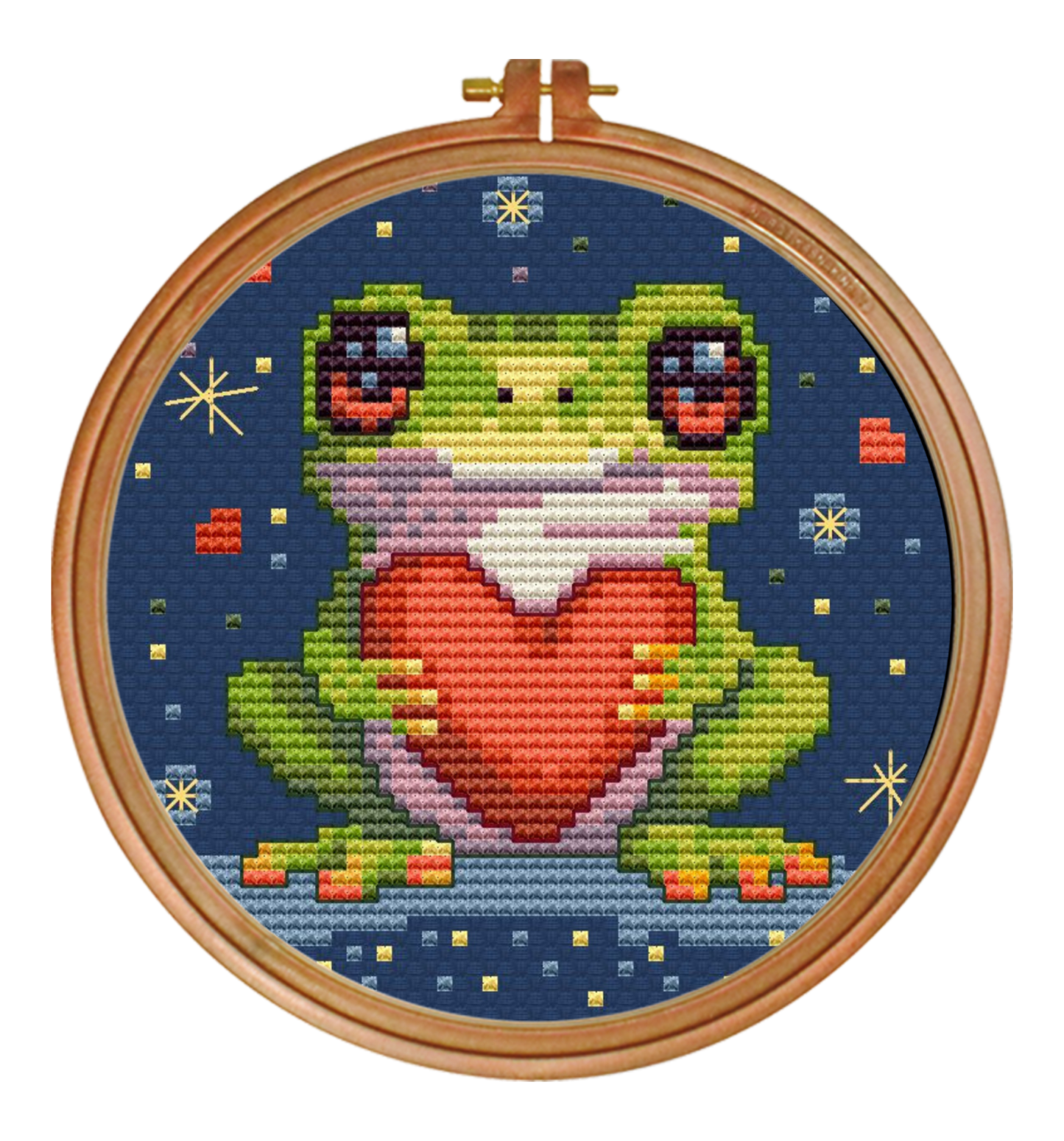 Starry Frog — Free Cross Stitch Pattern PDF