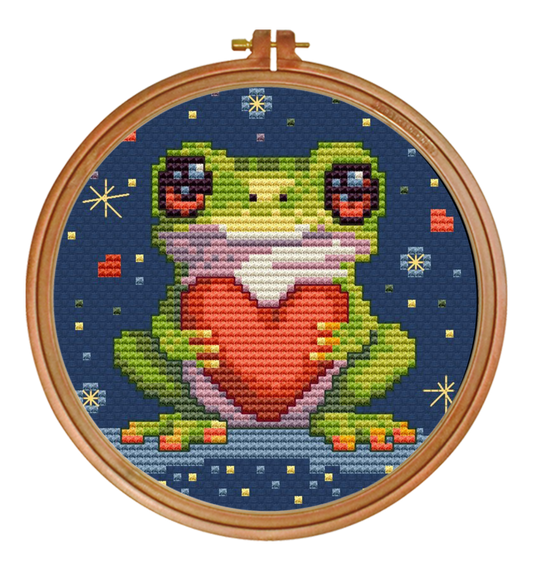 Starry Frog — Free Cross Stitch Pattern PDF