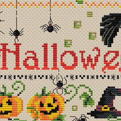 Halloween cross stitch pattern Spooky cross stitch Bat cross stitch Pumpkin cross stitch Ghost embroidery