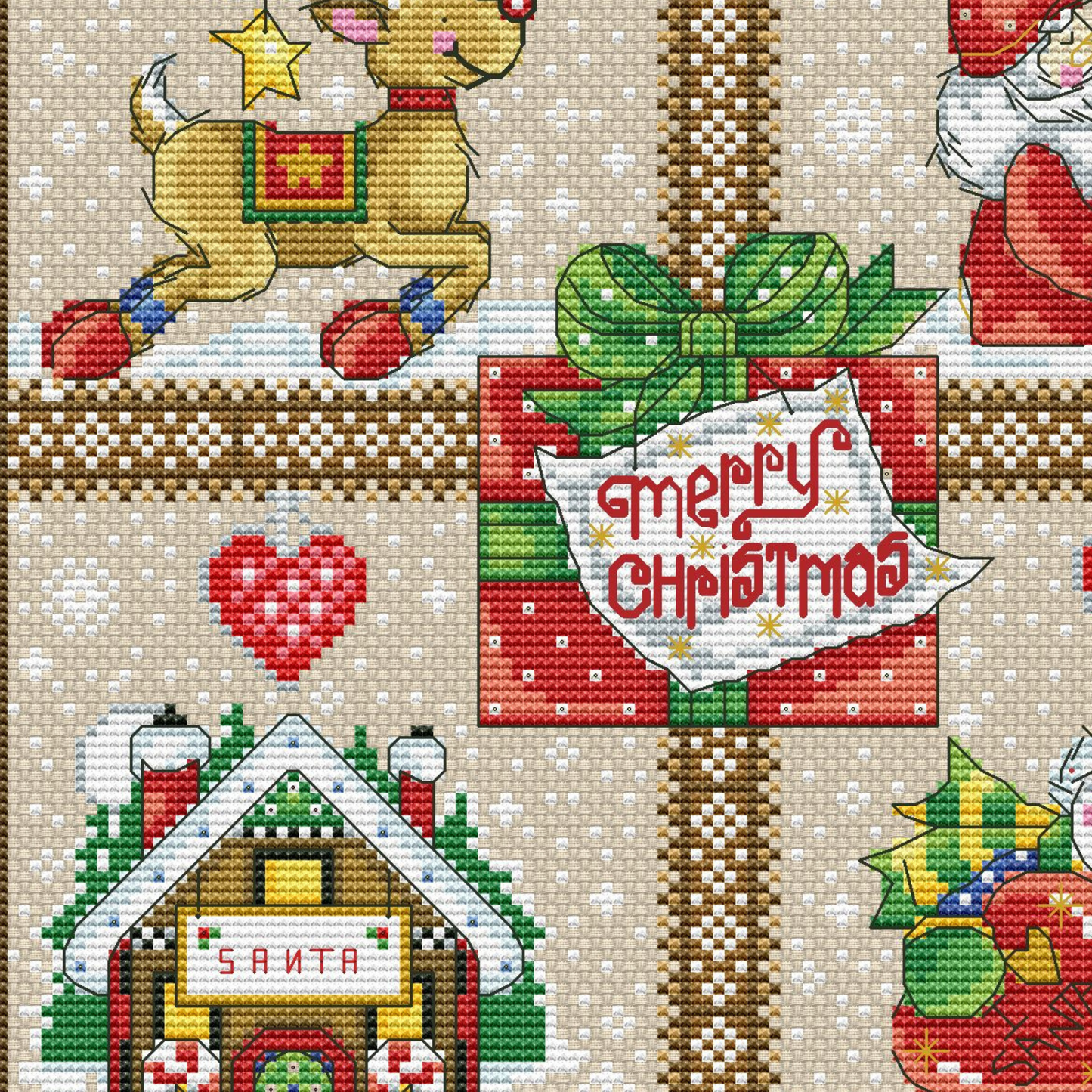 Christmas Sampler Cross Stitch Pattern, Christmas Ornaments Embroidery Tutorial, PDF Instant Download, Mini Cross Stitch, Needlepoint Chart