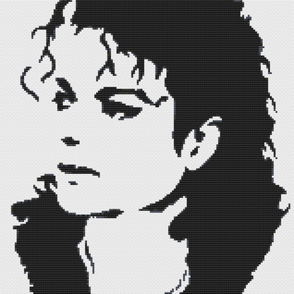 Michael Jackson Cross Stitch Pattern, Digital PDF Download, Monochrome Blackwork, Instant Download PDF