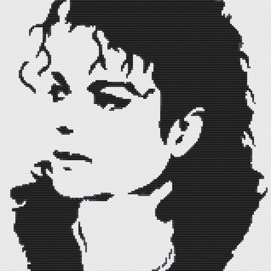 Michael Jackson Cross Stitch Pattern, Digital PDF Download, Monochrome Blackwork, Instant Download PDF
