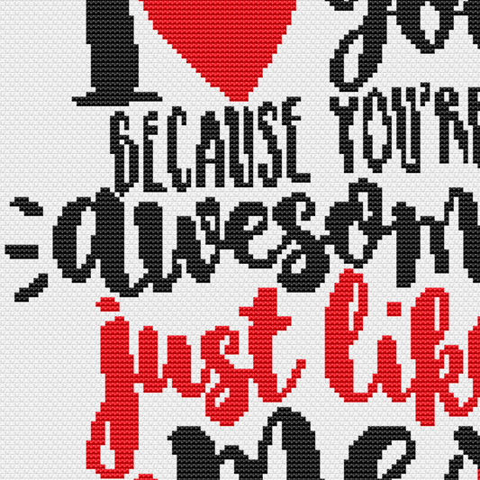 I Love you cross stitch pattern | Beginner friendly |Instant PDF Download