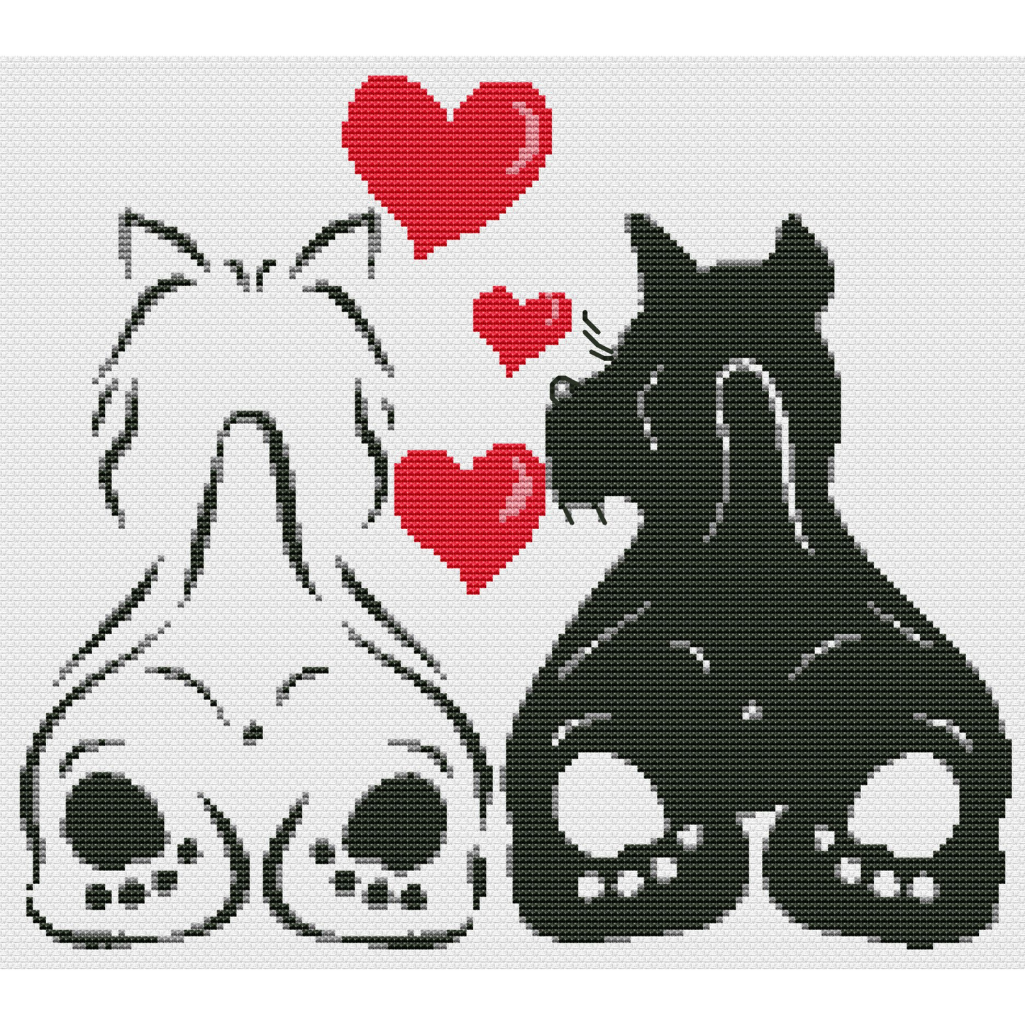 Puppy Love cross stitch pattern, gift for dog or puppy lover, simple quick counted cross stitch, instant download PDF
