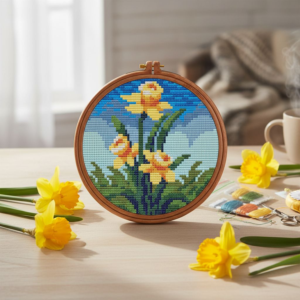 Spring Bloom — Daffodil Cross Stitch Pattern