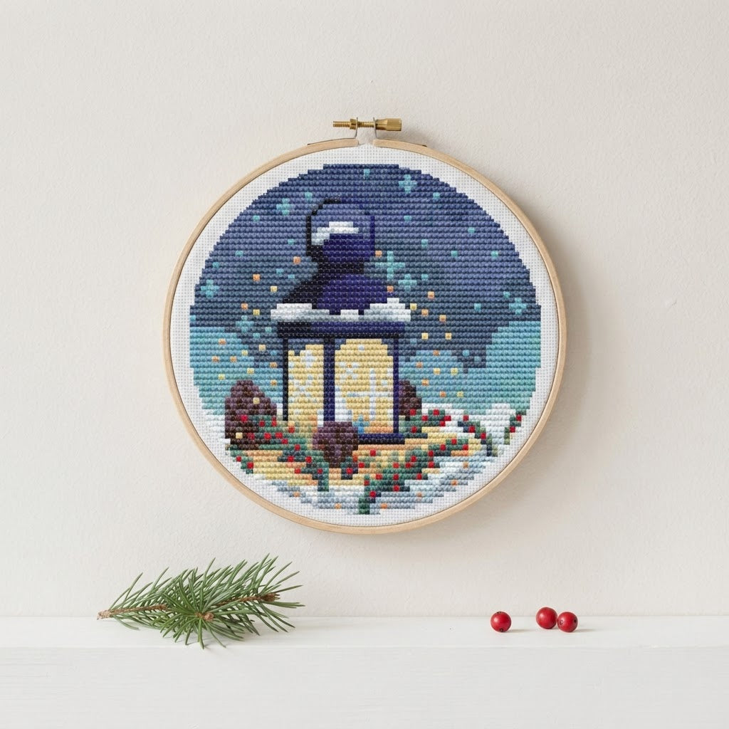 Holiday Glow Cross Stitch Pattern — PDF Instant Download