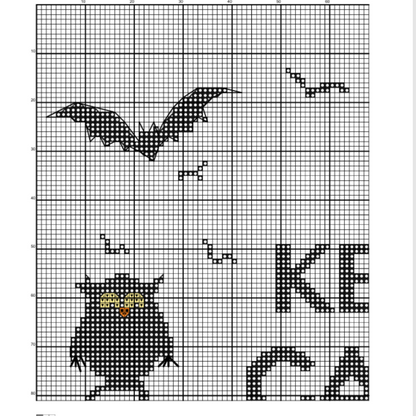 Funny Halloween Cross Stitch pattern | Halloween cross stitch | Instant Download PDF| Monochrome cross stitch