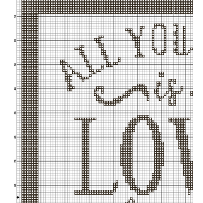 Love Tea Cross Stitch Pattern | PDF Instant Download |Modern Cross Stitch Pattern
