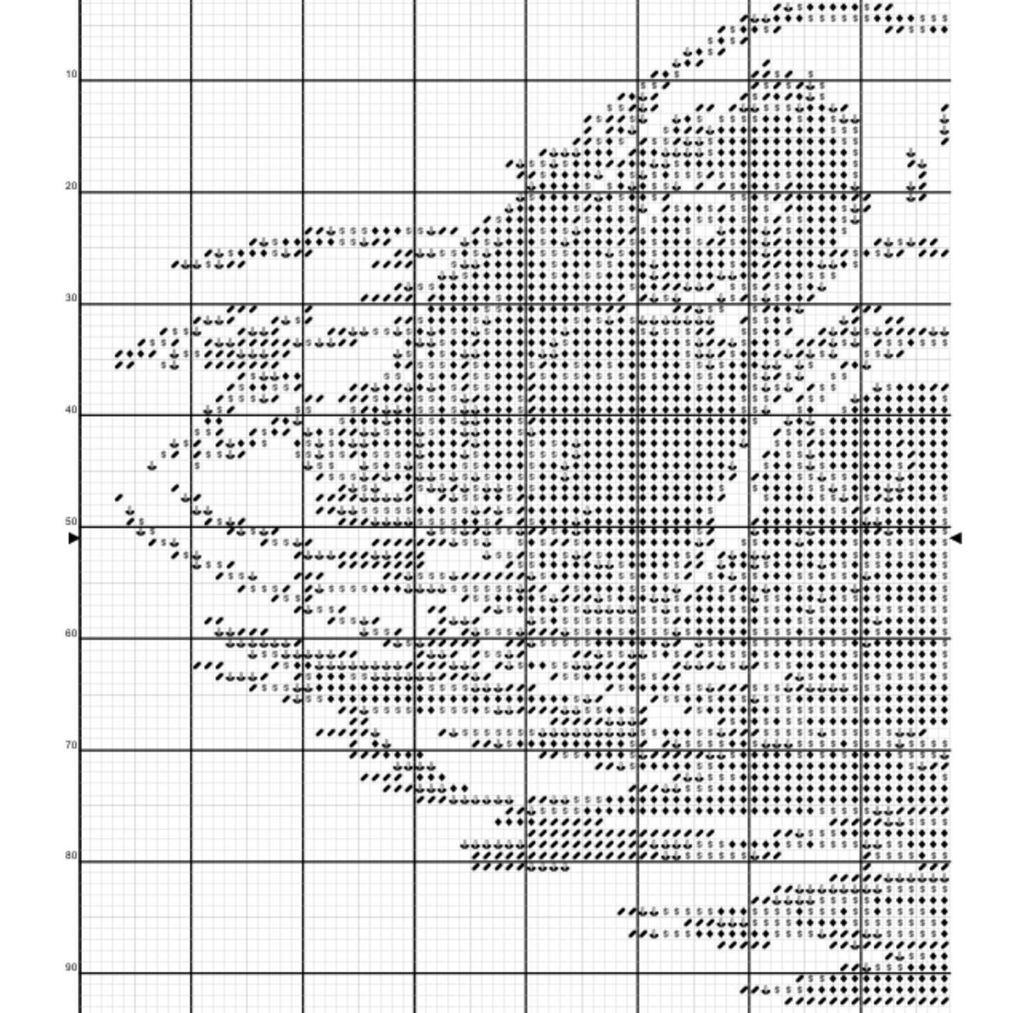 Swimming Dog Counted Cross-Stitch Pattern, Dog Cross Stitch Pattern, Monochrome Cross Stitch, Instant PDF Download