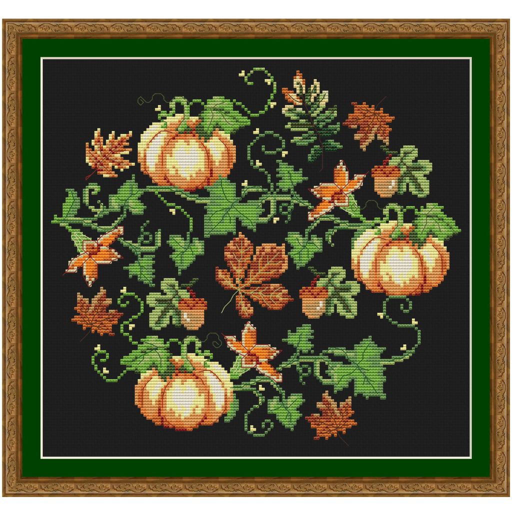 Fall cross stitch pattern, Halloween, Fall cross stitch PDF, Thanksgiving, Autumn Season Hand Embroidery. Modern counted cross stitch chart.