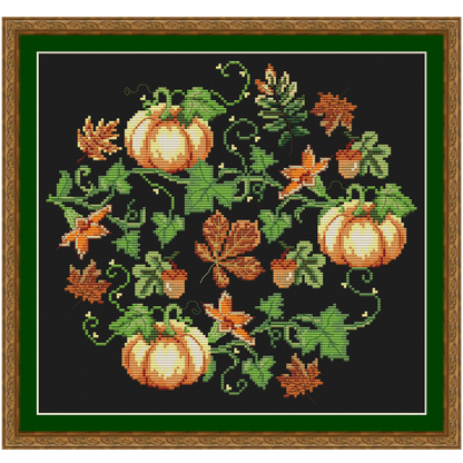 Fall cross stitch pattern, Halloween, Fall cross stitch PDF, Thanksgiving, Autumn Season Hand Embroidery. Modern counted cross stitch chart.
