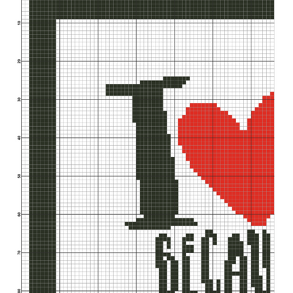 I Love you cross stitch pattern | Beginner friendly |Instant PDF Download