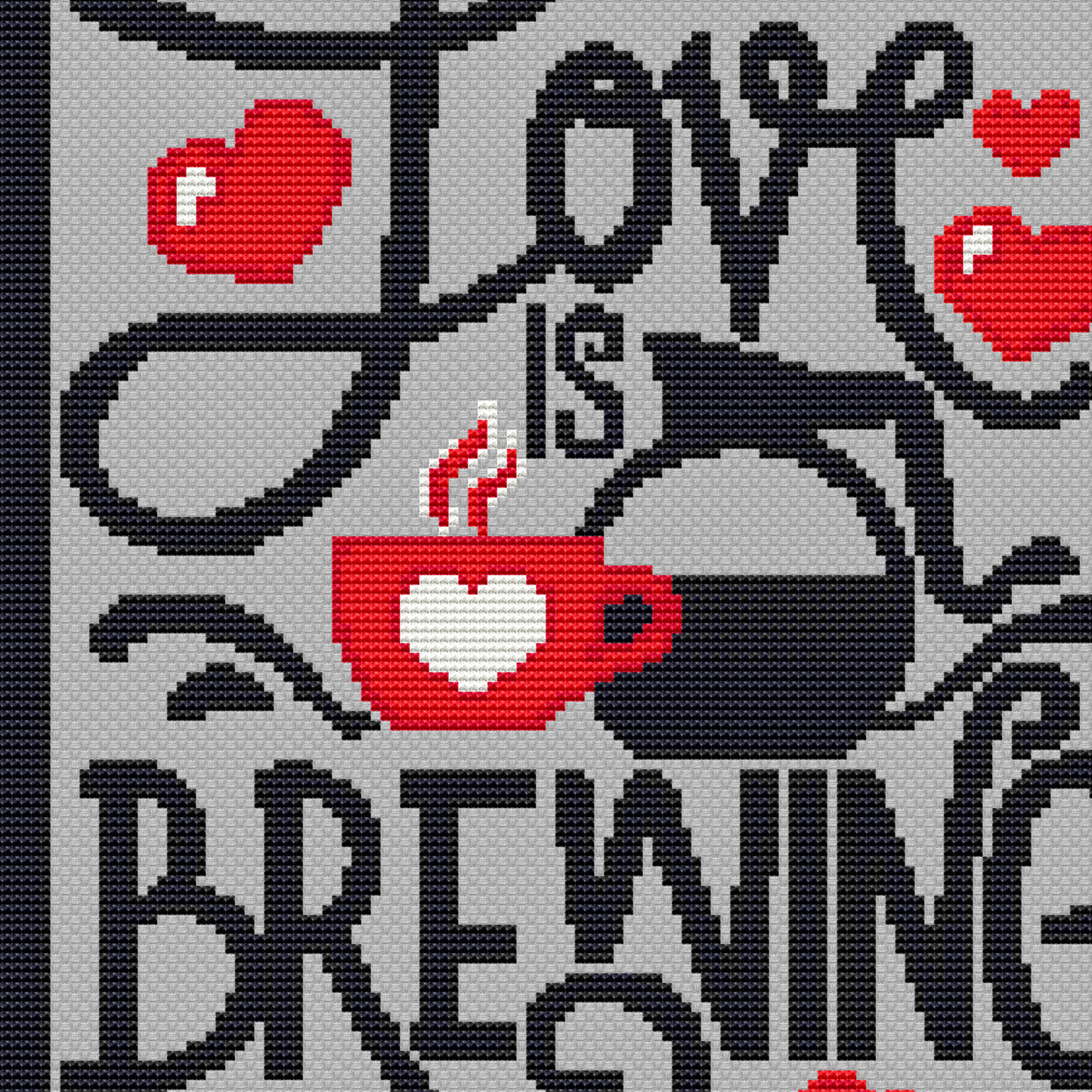 Love and Coffee cross stitch pattern | Cross Stitch Pattern PDF Downloadable Needlework Chart Digital Download