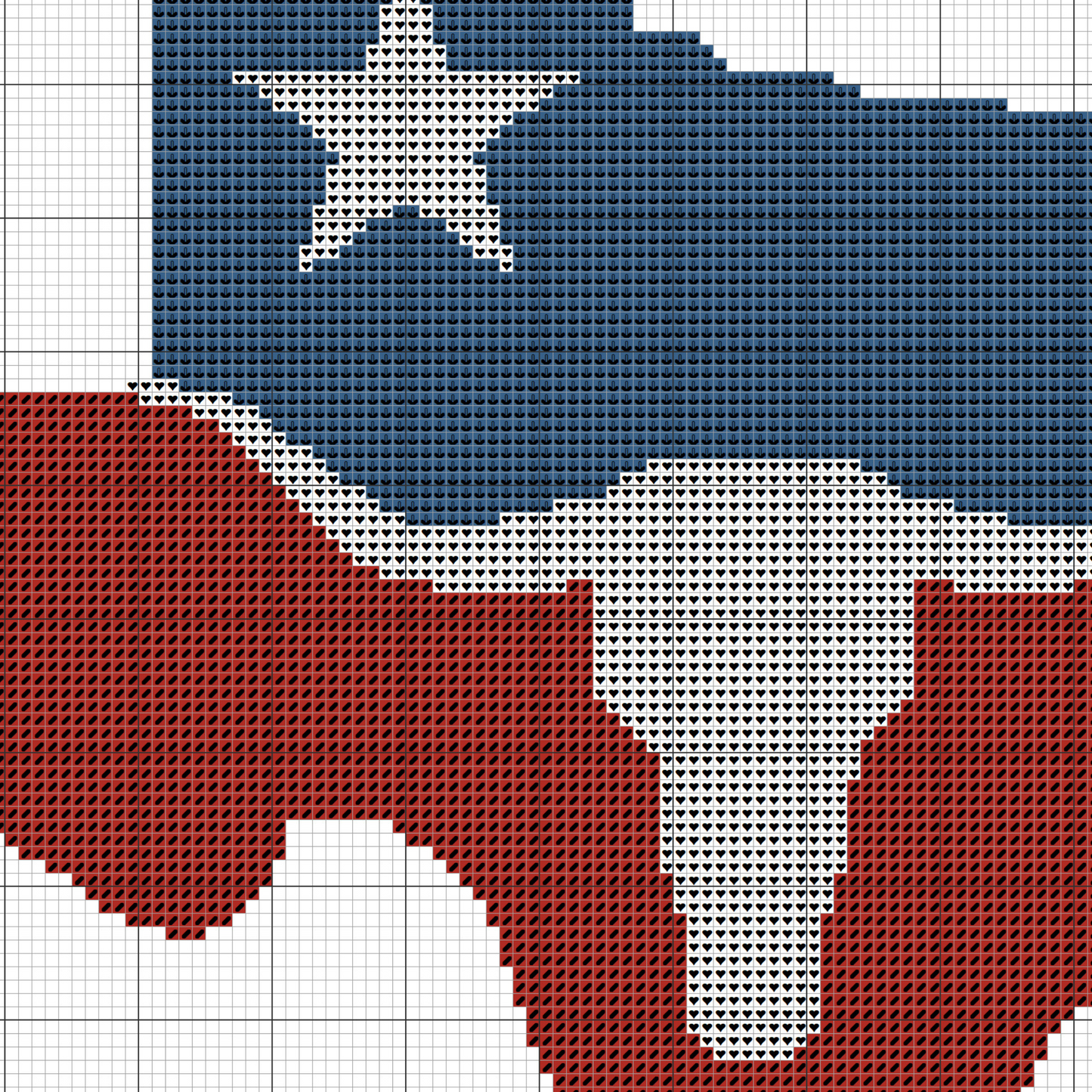 Texas Flag cross stitch PDF pattern | Texas Decor | Patriotic Embroidery