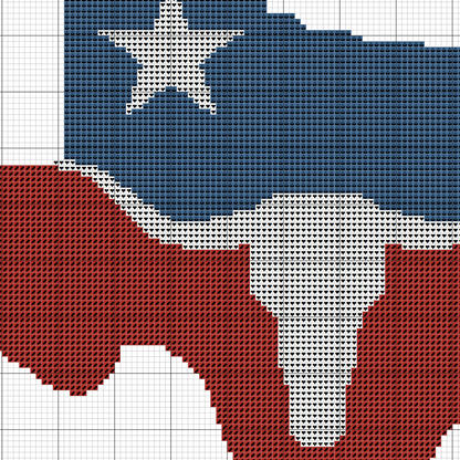 Texas Flag cross stitch PDF pattern | Texas Decor | Patriotic Embroidery