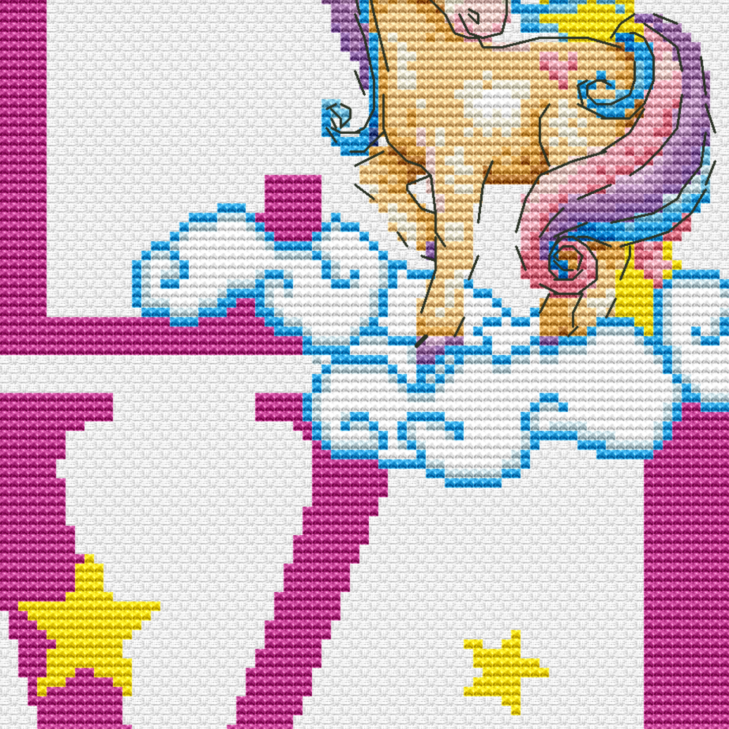 Unicorn Love Cross Stitch Pattern - Instant Download